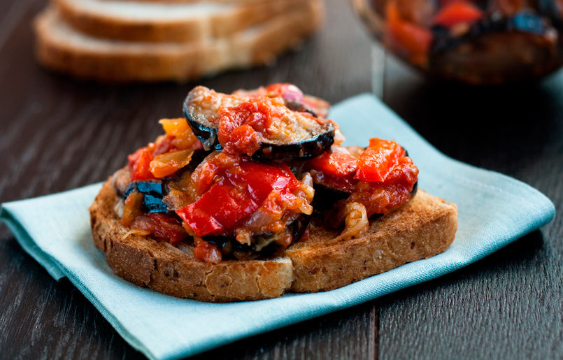 ENSALADA DE BERENJENA Y PIMIENTO AHUMADOS